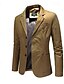 baratos Blazers Clássicos Masculinos-Homens Blazer O negócio Coquetel Festa de Casamento Moda Casual Primavera &amp; Outono Poliéster Tecido Bolsos Botões Confortável Não Trespassado Jaqueta esporte Preto Caqui Verde Tropa