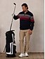 economico Cime-Per uomo Felpa Nero Blu marino Verde Manica lunga Tenere al caldo Superiore Color Block Autunno Inverno Abbigliamento da golf Abbigliamento Abiti Abbigliamento