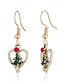 abordables Pendiente de mujer-Collar y aretes con colgante de corazón de árbol de Navidad para mujer: regalo festivo de joyería con detalles en rojo y verde, ideal para fiestas navideñas y celebraciones navideñas