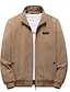 abordables Chaquetas y abrigos de hombre-Hombre Chaqueta de Invierno Chaqueta de Pana Chaqueta de lana Chaqueta casual Diario Vacaciones Mantiene abrigado Bolsillo Vellón Otoño invierno Plano Moda Ropa de calle Escote Chino Regular Negro