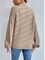 billige Solide farver-Dame Bluse Pullover trøje Afslappet Blødt Ren farve Kabel Rullekrave Strikket Langærmet Almindelige toppe Strikke udendørs Daglig Weekend Sort Grøn Efterår Vinter
