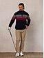 economico Cime-Per uomo Felpa Nero Blu marino Verde Manica lunga Tenere al caldo Superiore Color Block Autunno Inverno Abbigliamento da golf Abbigliamento Abiti Abbigliamento