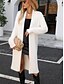 abordables Cardigans et vêtements d&#039;extérieur-cardigan femme ouvert devant flou tricot tricoté automne hiver travail élégant mode quotidien manches longues couleur unie blanc kaki