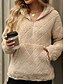 ieftine Hanorace pufoase-hanorac cu fermoar pentru damă hanorac casual sherpa fleece uni stradă îmbrăcăminte zilnică buzunar cu glugă cu jumătate de fermoar mânecă lungă negru roșu bej toamnă iarnă