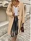 abordables Manteaux d&#039;Hiver-Manteau d&#039;hiver Femme Extérieur Plein Air Usage quotidien mode Décontractées Avec poches Longue Manteau Vert Véronèse Kaki Abricot Automne Hiver Boutonnage Simple Col V Standard S M L XL