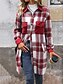 abordables Manteaux d&#039;Hiver-Veste d&#039;Hiver Manteau Femme Extérieur Plein Air Usage quotidien mode Décontractées Avec poches Imprimer Longue Manteau Vin Café Gris Automne Hiver Boutonnage Simple Col rabattu Standard S M L XL