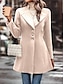 abordables Manteaux d&#039;Hiver-Manteau d&#039;hiver Femme Extérieur Plein Air Usage quotidien mode Décontractées Avec poches Normal Manteau Noir Abricot Café Automne Hiver Boutonnage Simple Col rabattu Standard S M L XL