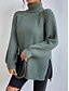 economico Colori solidi-Per donna Felpa Pullover Maglione Informale Morbido Colore puro Grosso A collo alto Lavorato a maglia Manica lunga Top regolari Maglia Esterno Giornaliero Fine settimana Verde chiaro Vino Autunno