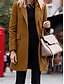 economico Cappotti Invernali-Per donna Cappotto Esterno Ufficio Strada Autunno Inverno Lungo Cappotto Standard Tenere al caldo Traspirante Moda Informale Giacca Manica lunga Liscio Con tasche Nero Rosso Caffè