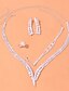 abordables Collar de mujer-Elegante conjunto de joyas de cristal para mujer: incluye collar, aretes, pulsera y anillo, perfecto para bodas y ocasiones especiales.