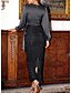 preiswerte Cocktailkleider-Sheath Cocktailkleider Elegantes Kleid Formal Knöchellang Lange Ärmel V-Ausschnitt Pailletten mit Glitzer Pailletten Kleidern