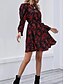ieftine Rochii casual florale-Pentru femei Rochie Maxi Rochie casual Rochie leagăn Rochie A line Casual Zilnic Fit regulat Floral Manșon Lung Stil Nautic Galben Roșu Vin Albastru regal Primăvară Toamnă
