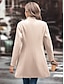 abordables Manteaux d&#039;Hiver-Manteau d&#039;hiver Femme Extérieur Plein Air Usage quotidien mode Décontractées Avec poches Normal Manteau Noir Abricot Café Automne Hiver Boutonnage Simple Col rabattu Standard S M L XL