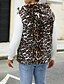 billige Gilets-Herre سترة Fuskepels Gilet Daglig Stevnemøte Feriereise Mote Fritid Høst vinter Hold Varm Polyester Bekvem Leopardprint Cardigan Høy krage Normal Hvit Gul Brun Vest