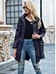 baratos Casacos Trench-Mulheres Jaqueta casual Rua Roupa Diária Outono Inverno Padrão Casaco Ajuste Largo à moda Casual Casaco Manga Longa Côr Sólida Zip Completo Preto Cinzento Claro Verde