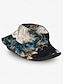 preiswerte Herrenhüte-Anglerhut für Herren mit künstlerischem Aufdruck und abstraktem Blumendesign in Blau und Gold – stylischer und einzigartiger Outdoor-Sonnenhut für alle Jahreszeiten