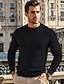 cheap Men&#039;s Pullover Sweater-Men&#039;s Wool Sweater Pullover Sweater Jumper Cashmere Cashmere Sweater Knit Sweater Ribbed Knit Regular Knitted Plain Crew Neck Fashion Casual Daily Wear Date Clothing Apparel Fall &amp; Winter Black Blue