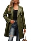 economico Cappotti Trench-Per donna Cappotto Esterno Strada Da tutti i giorni Autunno Inverno Standard Cappotto Standard Tenere al caldo Traspirante Moda Informale Giacca Manica lunga Liscio Con tasche Nero Verde militare
