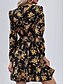 ieftine Rochii casual florale-Pentru femei Rochie Maxi Rochie casual Rochie leagăn Rochie A line Casual Zilnic Fit regulat Floral Manșon Lung Stil Nautic Galben Roșu Vin Albastru regal Primăvară Toamnă