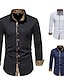 billige mænds ikke-jernskjorter-Herre Jakkesætsskjorter Skjorte med krave Button Up skjorte Leopard Bryllup Daglig Sort Hvid Navyblå Langærmet Alle årstider Tøj