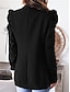 abordables Blazers et Costumes-Femme blazer Travail Poche Couleur unie Respirable Style OL Standard Vêtements d&#039;extérieur manche longue Automne Noir S