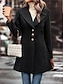 abordables Manteaux d&#039;Hiver-Manteau d&#039;hiver Femme Extérieur Plein Air Usage quotidien mode Décontractées Avec poches Normal Manteau Noir Abricot Café Automne Hiver Boutonnage Simple Col rabattu Standard S M L XL