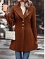 abordables Manteaux d&#039;Hiver-Manteau d&#039;hiver Femme Extérieur Plein Air Usage quotidien mode Décontractées Avec poches Normal Manteau Noir Abricot Café Automne Hiver Boutonnage Simple Col rabattu Standard S M L XL