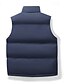 billige Herre puffer vest-Herre Puffer Vest Daglig Afslappet Forår &amp; Vinter Lomme Polyester Bekvem Helfarve Lynlås Høj krave Sort Blå Kakifarvet Vest