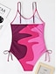 baratos Fatos de Banho 1 Peça-Mulheres Roupa de Banho Uma pedaço Monoquíni roupa de banho Frente Única Compressão abdominal Cintura Alta Delgado Férias Roupa de Praia Bloco de cor Decote U Sem Manga Fatos de banho