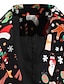 billige Blazer og jakke-menns jule blazer jakke trykk blazer lang standard passform enkeltspent enknapps svart 2024