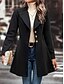 abordables Manteaux d&#039;Hiver-Manteau d&#039;hiver Femme Extérieur Plein Air Usage quotidien mode Décontractées Avec poches Normal Manteau Noir Abricot Café Automne Hiver Boutonnage Simple Col rabattu Standard S M L XL