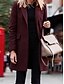 economico Cappotti Invernali-Per donna Cappotto Esterno Ufficio Strada Autunno Inverno Lungo Cappotto Standard Tenere al caldo Traspirante Moda Informale Giacca Manica lunga Liscio Con tasche Nero Rosso Caffè