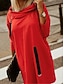 preiswerte Einfache Oberteile-Damen Kapuzenpullover Sweatshirt Casual Plain Street Alltagskleidung Kapuzenpullover Reißverschluss Langarm Schwarz Rot Armee Grün Herbst Winter