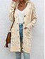 economico Cardigan e capispalla-Per donna Felpa Cardigan Informale Morbido Colore puro A coste A V Tasche Lavorato a maglia Manica lunga Maglie lunghe Maglia Esterno Giornaliero Fine settimana Rosso Verde Autunno Inverno