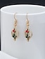 abordables Pendiente de mujer-Collar y aretes con colgante de corazón de árbol de Navidad para mujer: regalo festivo de joyería con detalles en rojo y verde, ideal para fiestas navideñas y celebraciones navideñas