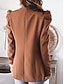 abordables Blazers et Costumes-Femme blazer Travail Poche Couleur unie Respirable Style OL Standard Vêtements d&#039;extérieur manche longue Automne Noir S