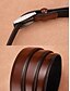cheap Men's Belts-Men's Brown Leather Belt – Classic Buckle Design with Embossed Pattern, Perfect for Casual and Formal Wear