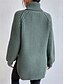 economico Colori solidi-Per donna Felpa Pullover Maglione Informale Morbido Colore puro Grosso A collo alto Lavorato a maglia Manica lunga Top regolari Maglia Esterno Giornaliero Fine settimana Verde chiaro Vino Autunno