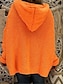 cheap Pullovers &amp; Tops-Women&#039;s Sweater Pullover Sweater Jumper Hooded Ribbed Knit Knitted Fall Winter Outdoor Daily Weekend Casual Soft Long Sleeve Pure Color Pink Orange