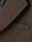cheap Tweed Blazer-Men's Tweed Blazer Notch Collar Vintage Herringbone Blazer Burgundy Brown Green Standard Fit Single Breasted Two-buttons