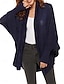 voordelige Open Voor Cardigan-Dames Trui Vest Casual Zacht Heldere kleur Geribd Open voorzijde Zak Gebreid Lange mouw Normale tops breien Buiten Dagelijks Weekend Marineblauw Donkergroen Herfst Winter