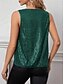 ieftine Topuri imbracate-Pentru femei Bluză Camis Culoare solidă Sexy Casual Fără manșon Stil Nautic Topuri obișnuite Zilnic Paiete Negru Trifoi Kaki Vară
