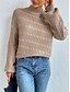billige Solide farver-Dame Bluse Pullover trøje Afslappet Blødt Ren farve Kabel Rullekrave Strikket Langærmet Almindelige toppe Strikke udendørs Daglig Weekend Sort Grøn Efterår Vinter