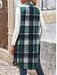 economico Gilet-Per donna Gilet Esterno Strada Da tutti i giorni Autunno Inverno Lungo Cappotto Standard Tenere al caldo Traspirante Moda Informale Giacca Senza maniche Righe e Plaid Con tasche Stampa Arancione