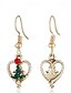 abordables Pendiente de mujer-Collar y aretes con colgante de corazón de árbol de Navidad para mujer: regalo festivo de joyería con detalles en rojo y verde, ideal para fiestas navideñas y celebraciones navideñas