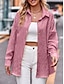 abordables Chaquetas camiseras-Mujer Chaqueta casual Exterior Calle Ropa Cotidiana Otoño Invierno Regular Abrigo Ajuste regular Mantiene abrigado Transpirable Elegante Casual Chaquetas Manga Larga Color sólido Con bolsillos