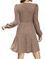 baratos Vestidos de malha-Mulheres Vestido de moletom Casual Macia Cor imaculada Estriado Decote Quadrado Bolsos Tricotado Manga Longa Tops longos Tricotar Ao ar livre Diário Final de semana Marron Verde Outono Inverno