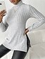 ieftine topuri tunică-Pentru femei Tunică Tricou Simplu Modă Modern Casual Manșon Lung Guler Pe Gât Topuri obișnuite Zilnic Sfârșit de săptămână Albastru celest Fucsia Maro Gri Toamnă Iarnă