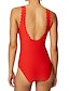 abordables Maillots de bain une pièce-Femme Maillots de Bain Une pièce Monokini Maillot de bain Dos Nu Contrôle du Ventre Taille haute Mince Vacances Tenues de plage Couleur unie Col V Sans Manches Maillots de bain