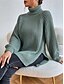 economico Colori solidi-Per donna Felpa Pullover Maglione Informale Morbido Colore puro Grosso A collo alto Lavorato a maglia Manica lunga Top regolari Maglia Esterno Giornaliero Fine settimana Verde chiaro Vino Autunno